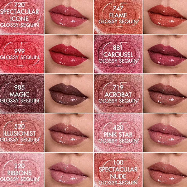 Son Kem Dior Rouge Dior Sequin Liquid Duo - Limited Edition 881 Carousel Màu Đỏ Burgundy