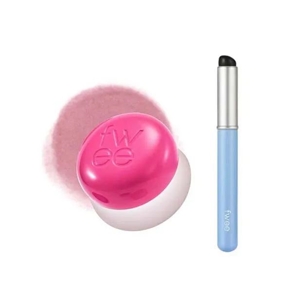 Son Kem Fwee Lip & Cheek Blurry Pudding Pot + Blending Brush PK01 Baby Màu Hồng Kem