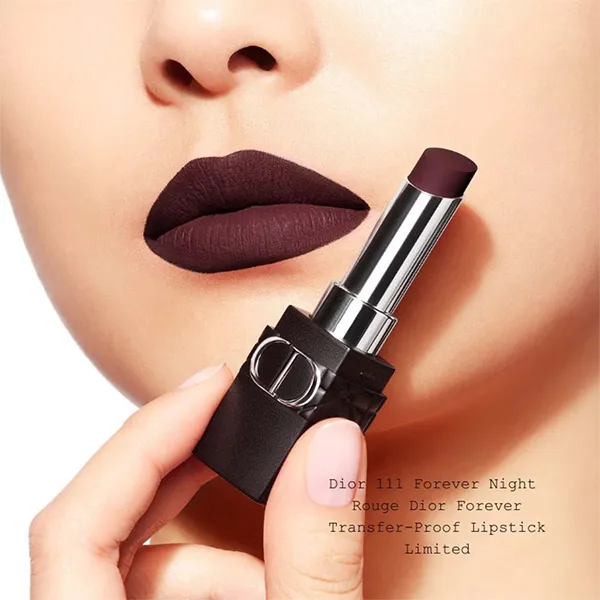 Son Lì Dior Rouge Dior Forever Transfer-Proof Lipstick 111 Forever Night Màu Đen Berry