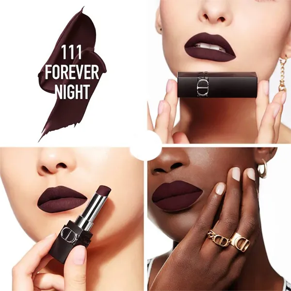 Son Lì Dior Rouge Dior Forever Transfer-Proof Lipstick 111 Forever Night Màu Đen Berry