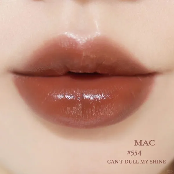 Son MAC Lustreglass Sheer Shine Lipstick 554 Can’t Dull My Shine Màu Nâu