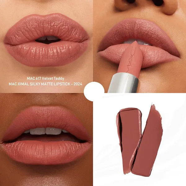 Son MAC Ximal Silky Matte Lip 617 Velvet Teddy Màu Nâu Cam Đất
