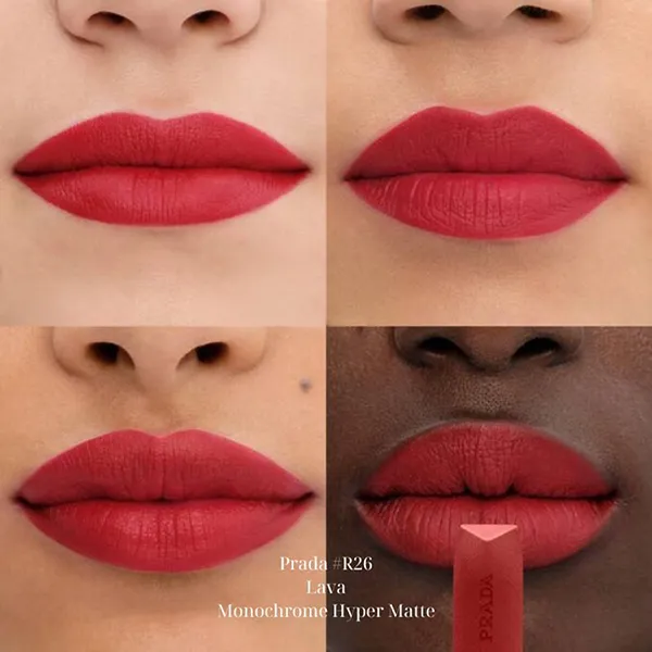 Son Prada Monochrome Hyper Matte R26 Lava Màu Đỏ Đậm