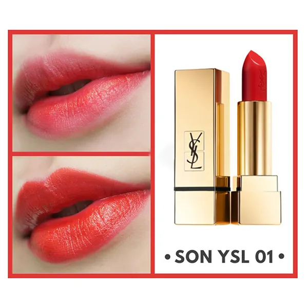 Son Yves Saint Laurent YSL Rouge Pur Couture 01 Màu Đỏ Tươi