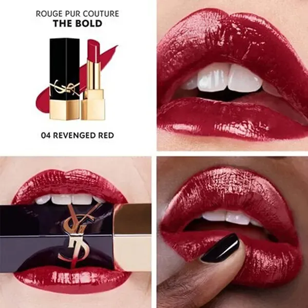Son Yves Saint Laurent YSL The Bold High Pigment Lipstick Màu 04 Revenged Red Đỏ Hồng