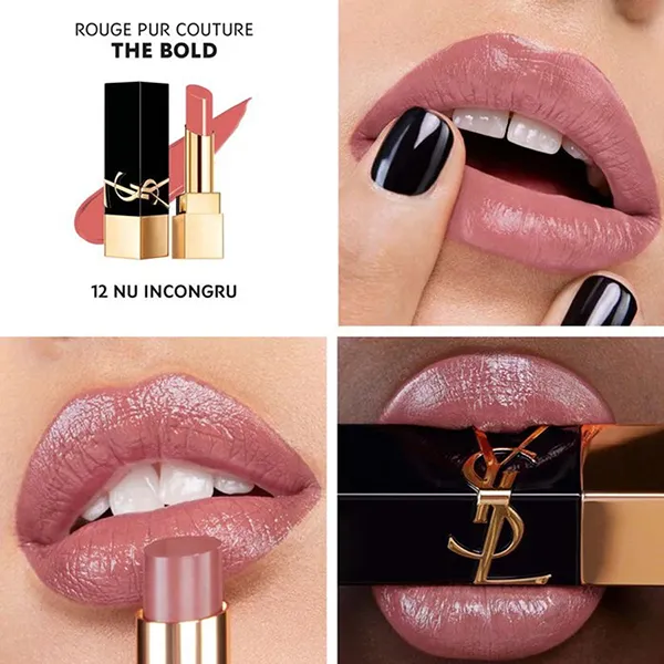 Son Yves Saint Laurent YSL The Bold High Pigment Lipstick Màu 12 Nu Incongru Hồng Nude
