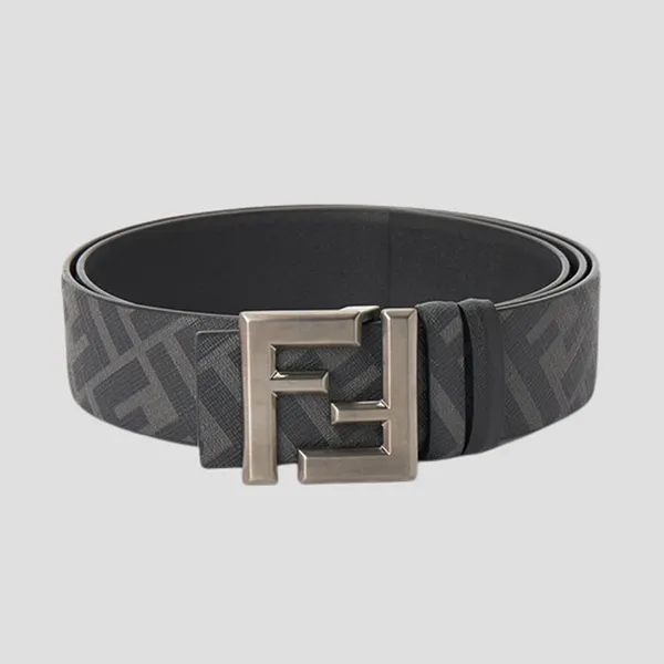 Thắt Lưng Nam Fendi FF Reversible With Thin FF Squared Buckle Leather Black 7C0541 ASIW F1DYM Màu Đen Size 85