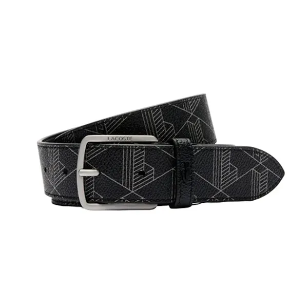Thắt Lưng Nam Lacoste Men's The Blend Monogram Print Belt RC4098 H45 Màu Đen Size 100
