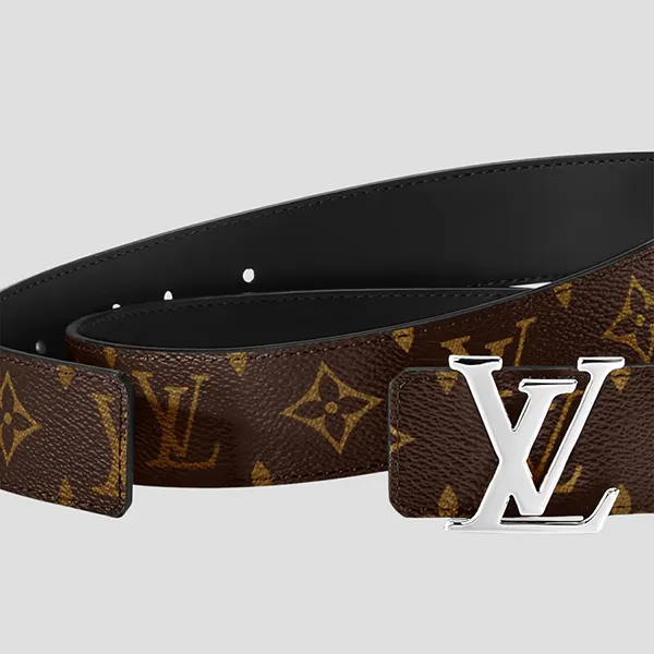 Thắt Lưng Nam Louis Vuitton LV Brown Leather Monogram With LV Logo In Silver M4485 Màu Nâu Size 90