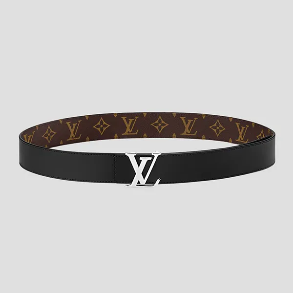 Thắt Lưng Nam Louis Vuitton LV Brown Leather Monogram With LV Logo In Silver M4485 Màu Nâu Size 90
