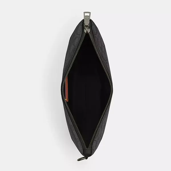 Túi Cầm Tay Coach Pouch In Signature Canvas CCF32 Màu Đen