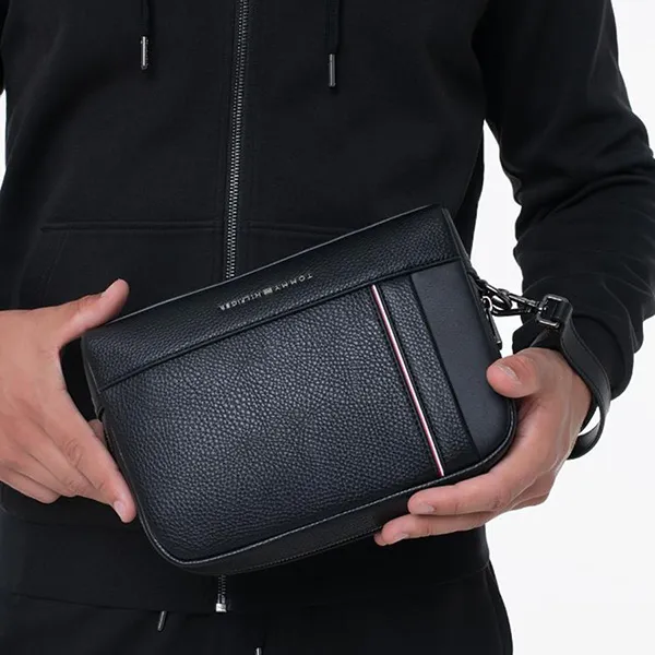Túi Cầm Tay Nam Tommy Hilfiger Pouch Bag AM0AM13790_BDS Màu Đen