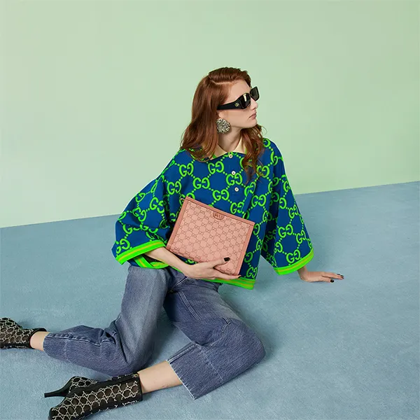 Túi Cầm Tay Nữ Gucci Ophidia Pouch Toiletry Bag 625549 FACC7 5748 Màu Hồng