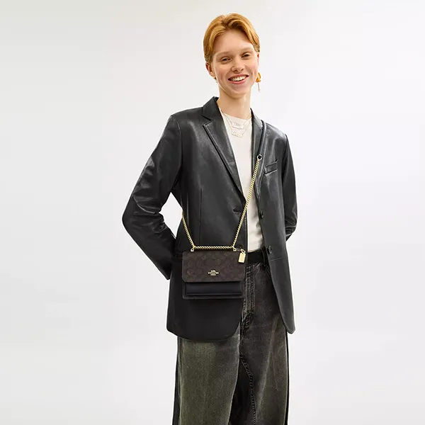 Túi Đeo Chéo Nữ Coach Mini Klare Crossbody Bag In Signature Canvas CW206 Màu Đen