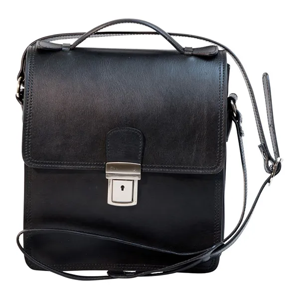 Túi Đeo Chéo Nam Old Angler Full Grain Leather Crossbody Bag Màu Đen