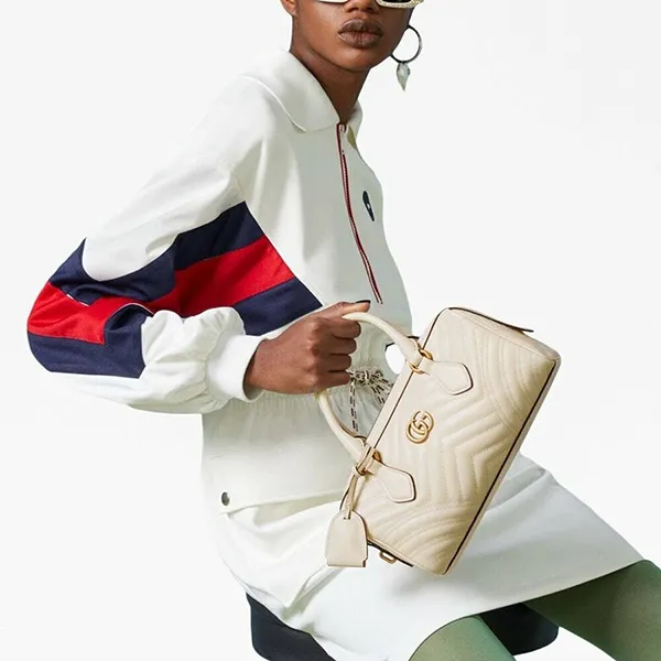 Túi Đeo Chéo Nữ Gucci Marmont Leather Handbag Màu Trắng