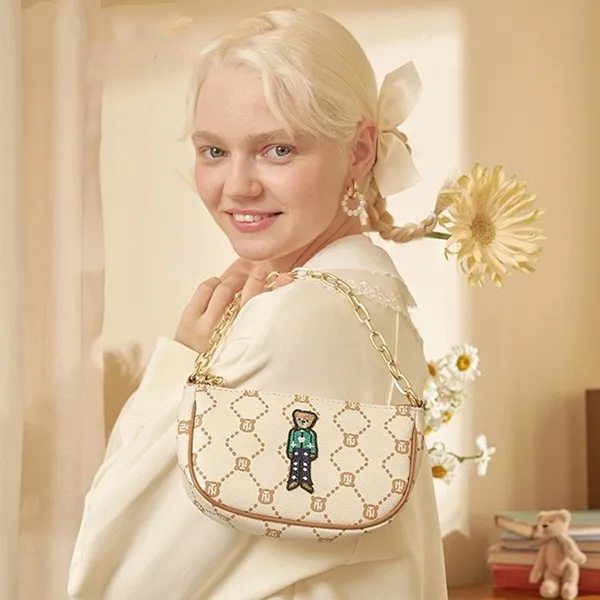 Túi Đeo Chéo Nữ Guoo Bear Bag TT2131 - GO2010 Màu Trắng