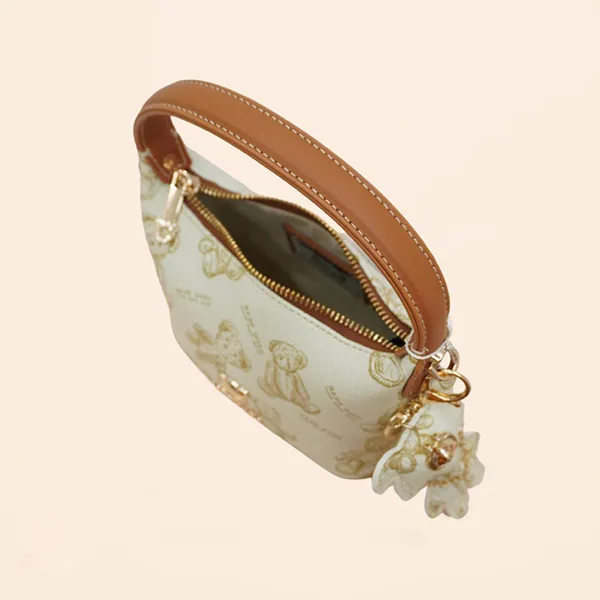 Túi Đeo Chéo Nữ Guoo Bear GU1078-2910 Màu Nâu Trắng