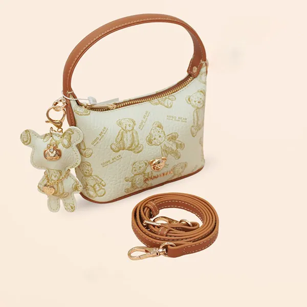 Túi Đeo Chéo Nữ Guoo Bear GU1078-2910 Màu Nâu Trắng