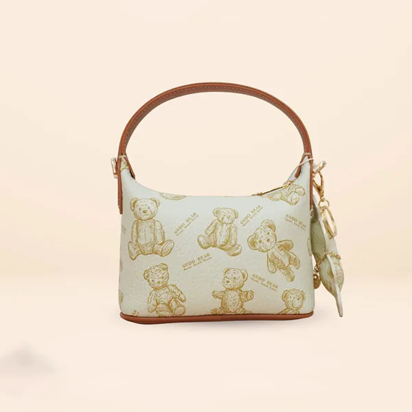 Túi Đeo Chéo Nữ Guoo Bear GU1078-2910 Màu Nâu Trắng