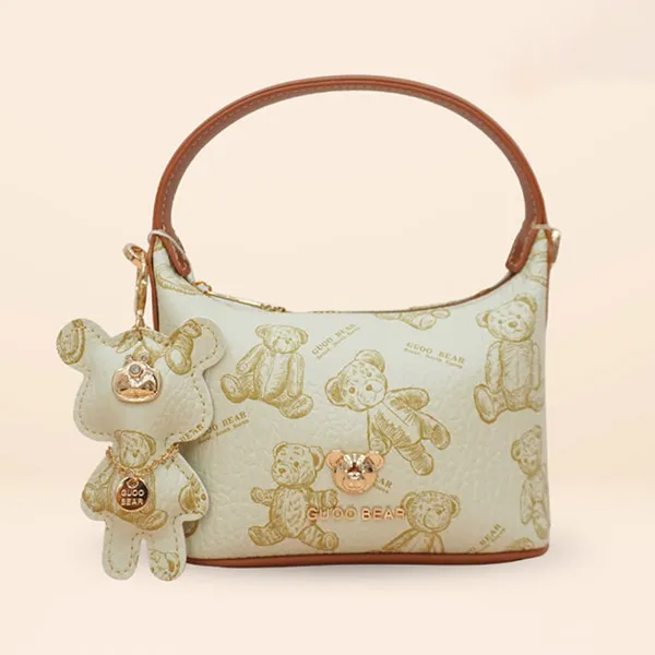Túi Đeo Chéo Nữ Guoo Bear GU1078-2910 Màu Nâu Trắng
