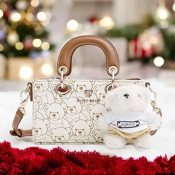 Túi Đeo Chéo Nữ Guoo Bear GU1169-17450 Màu Nâu Trắng