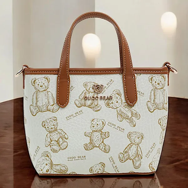 Túi Đeo Chéo Nữ Guoo Bear GU1194-1910 Màu Nâu Trắng