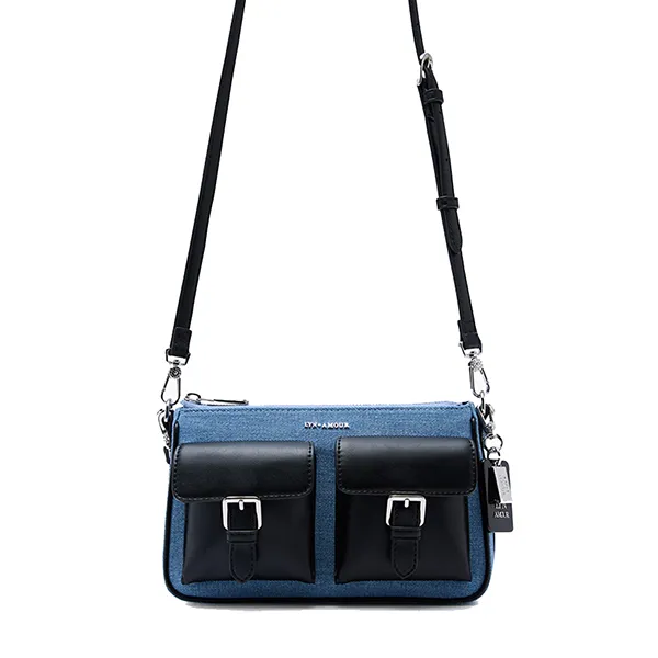 Túi Đeo Chéo Nữ Lyn Mila S Shoulder Bag - Blue Variation 2 L25FBWA098 Màu Xanh Đen