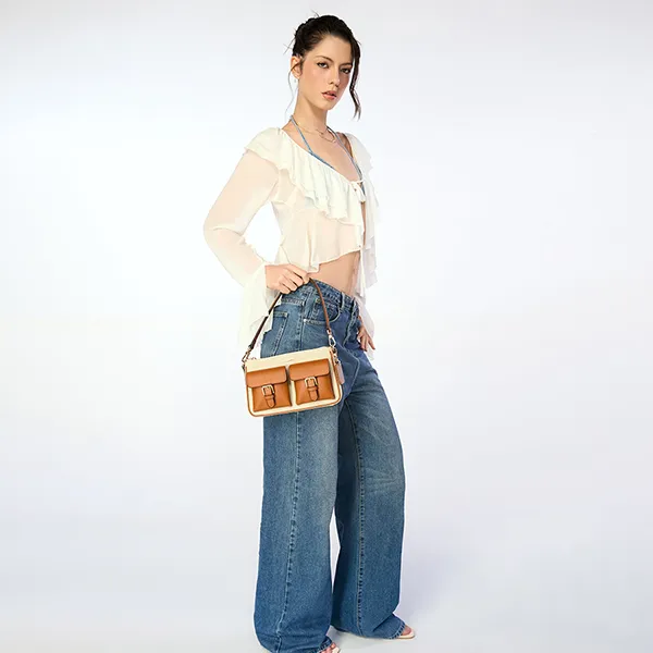 Túi Đeo Chéo Nữ Lyn Mila S Shoulder Bag - Tan L25FBWA098 Màu Nâu