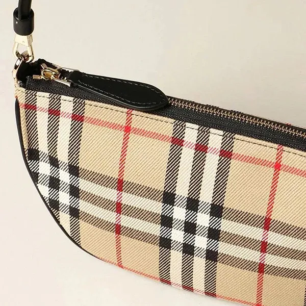 Túi Đeo Vai Nữ Burberry Vintage Check Olympia Pouch Màu Beige