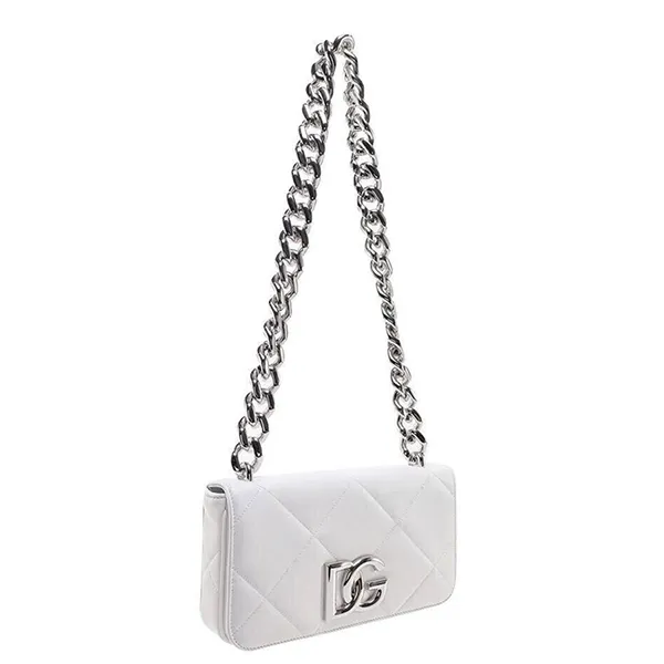 Túi Đeo Vai Nữ Dolce & Gabbana D&G Leather Shoulder Bag Màu Trắng