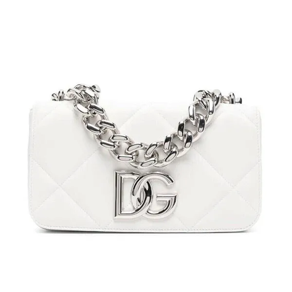 Túi Đeo Vai Nữ Dolce & Gabbana D&G Leather Shoulder Bag Màu Trắng