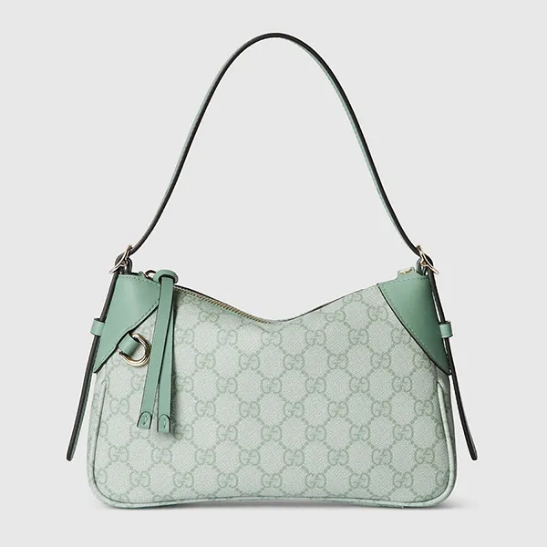 Túi Đeo Vai Nữ Gucci GG Emblem Small Shoulder Bag 815218 FAEAA 8460 Màu Xanh Green
