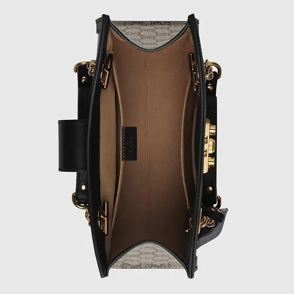 Túi Đeo Vai Nữ Gucci Padlock Small GG Shoulder GG Supreme Beige And Black 498156-KHNKG-9769 Màu Be Đen