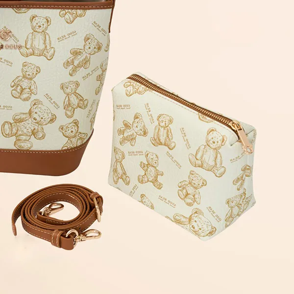 Túi Đeo Vai Nữ Guoo Bear GU1165-1910 Màu Nâu Trắng