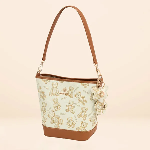 Túi Đeo Vai Nữ Guoo Bear GU1165-1910 Màu Nâu Trắng