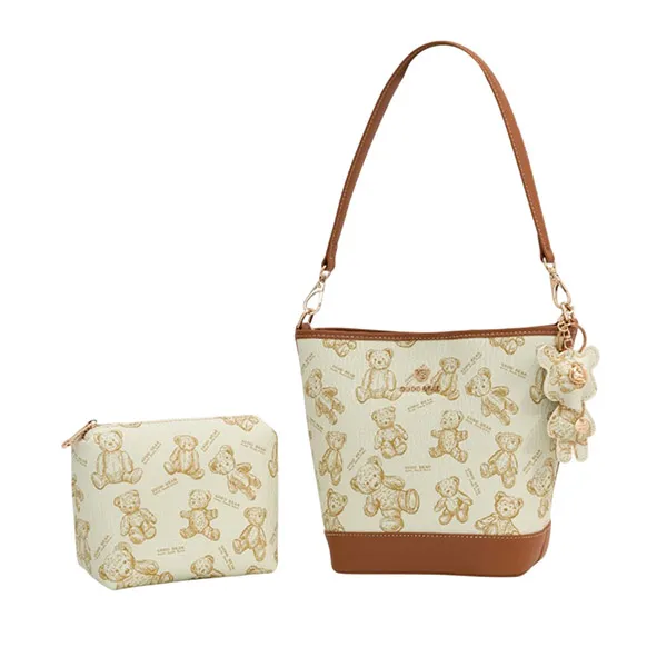 Túi Đeo Vai Nữ Guoo Bear GU1165-1910 Màu Nâu Trắng