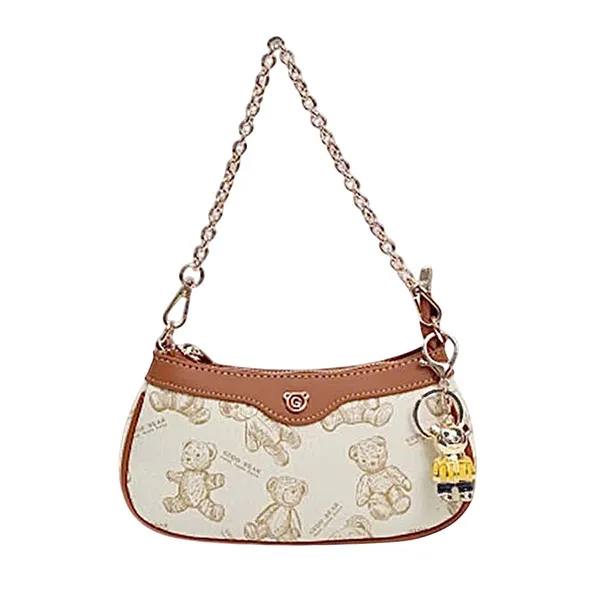Túi Đeo Vai Nữ Guoo Bear GU1196-1910 Màu Nâu Trắng