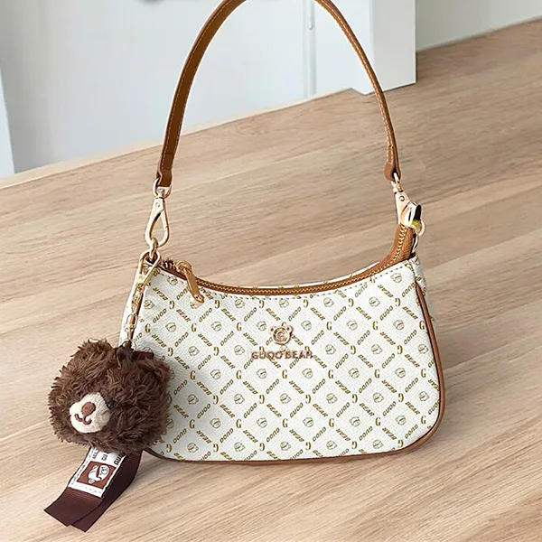 Túi Đeo Vai Nữ Guoo Bear GU1255-GU1281 Màu Trắng Nâu