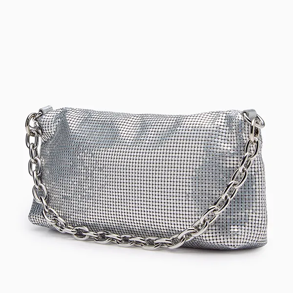 Túi Đeo Vai Nữ Lyn Nikitah Flap Shoulder Bag - Silver LL25FBM608 Màu Bạc