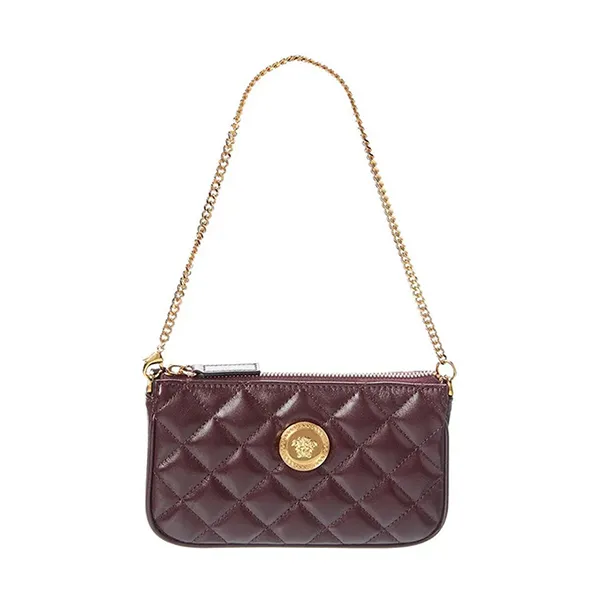 Túi Đeo Vai Nữ Versace Medusa Quilted Leather Pochette Red Màu Đỏ Đô