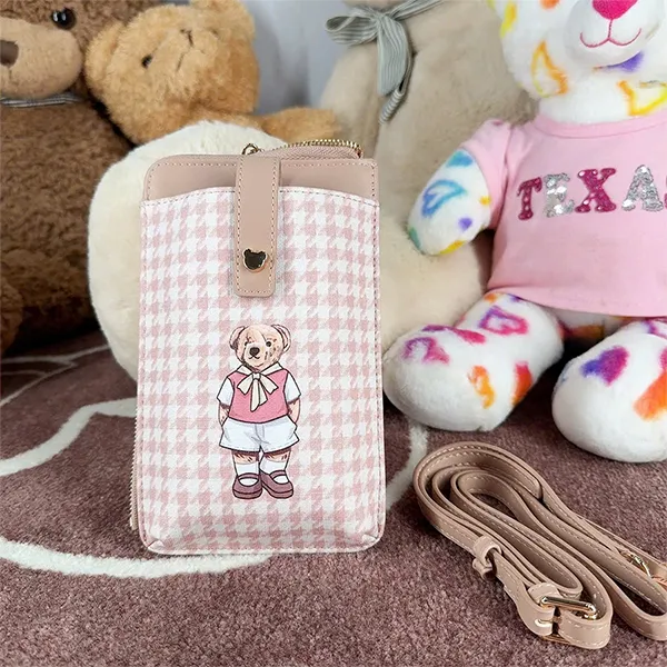 Túi Đựng Điện Thoại Nữ Guoo Bear TT-2470-88840 Màu Hồng