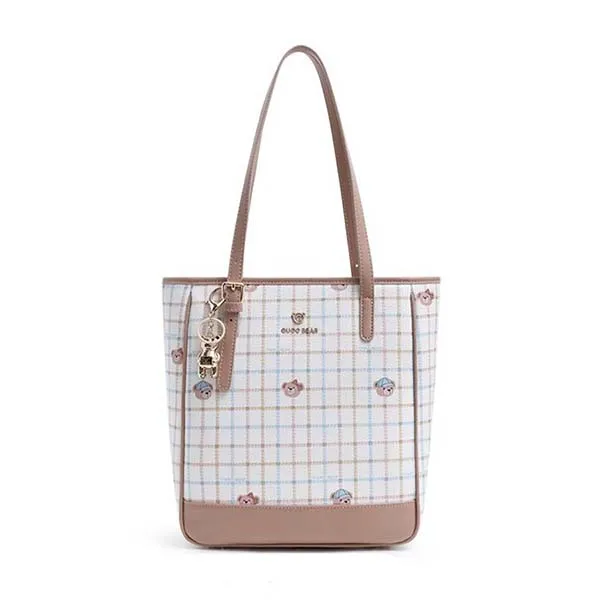 Túi Tote Nữ Guoo Bear GU1261-14190 Màu Trắng Kẻ
