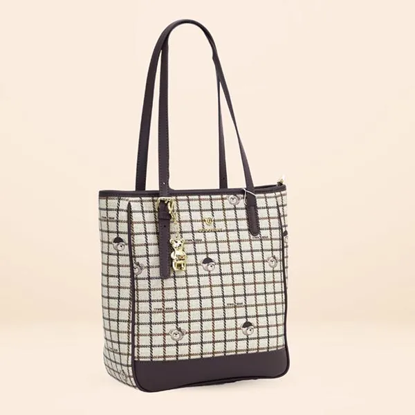 Túi Tote Nữ Guoo Bear GU1261-24130 Màu Kẻ Nâu