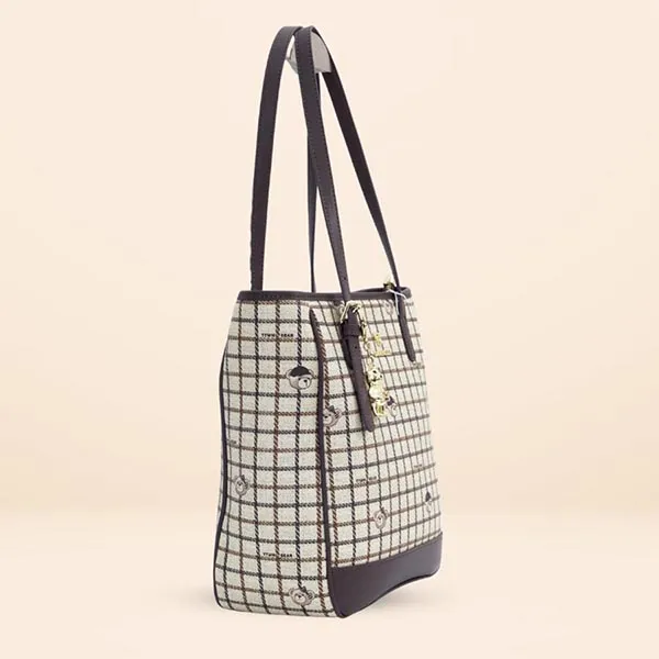 Túi Tote Nữ Guoo Bear GU1261-24130 Màu Kẻ Nâu