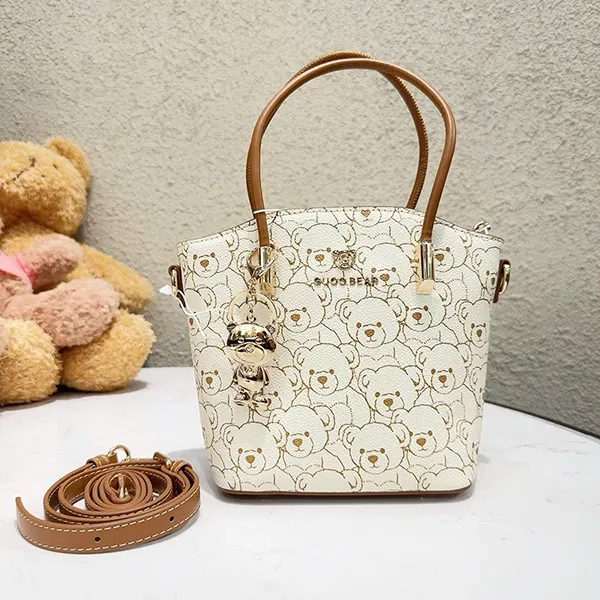 Túi Tote Nữ Guoo Bear GU1178-37450 Màu Be Họa Tiết