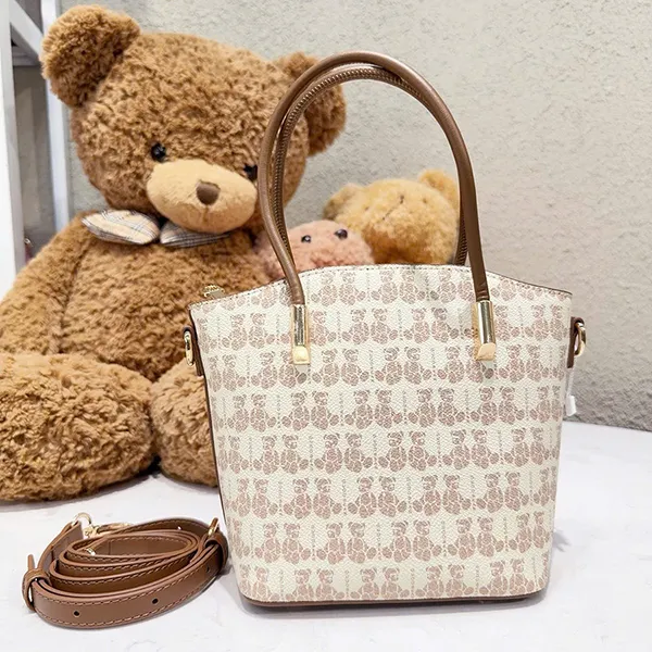 Túi Tote Nữ Guoo Bear GU1178-49220 Màu Trắng Nâu