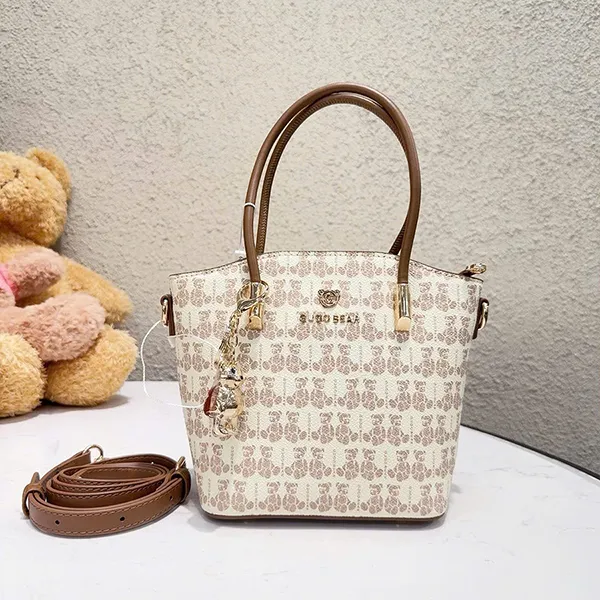 Túi Tote Nữ Guoo Bear GU1178-49220 Màu Trắng Nâu