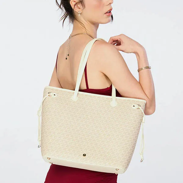 Túi Tote Nữ Lyn Milton Infinite L Bag Ivory L25FBWA031 Màu Trắng Họa Tiết