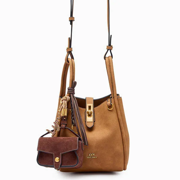 Túi Tote Nữ Lyn Moria M Bag Tan L25FBWA024 Màu Nâu Đen